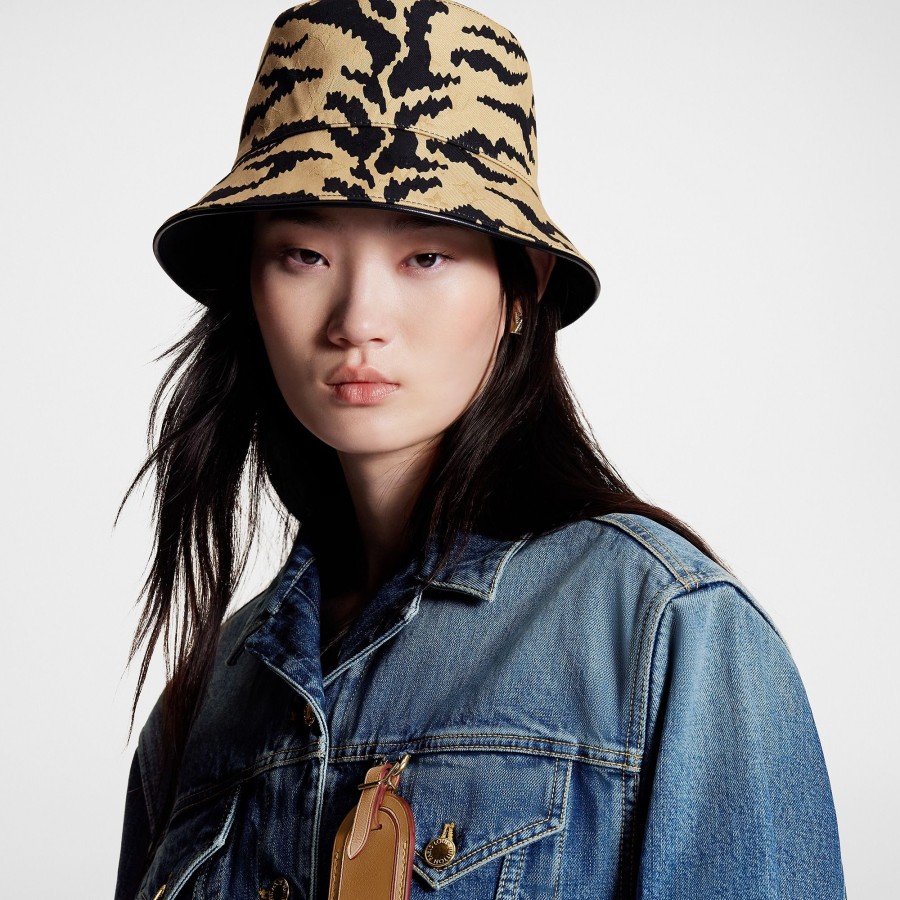 Mujer Louis Vuitton Gorros Y Guantes | Sombrero Bucket Reversible Tigergram