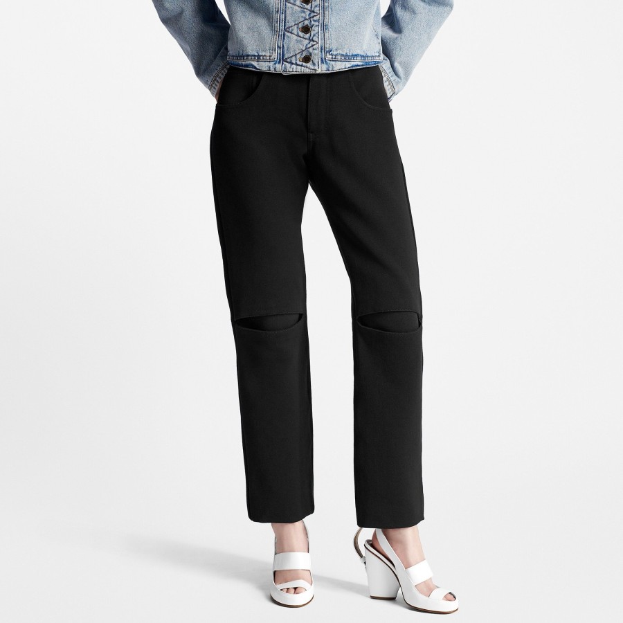 Mujer Louis Vuitton Pantalones | Pantalon De Sarga Con Abertura