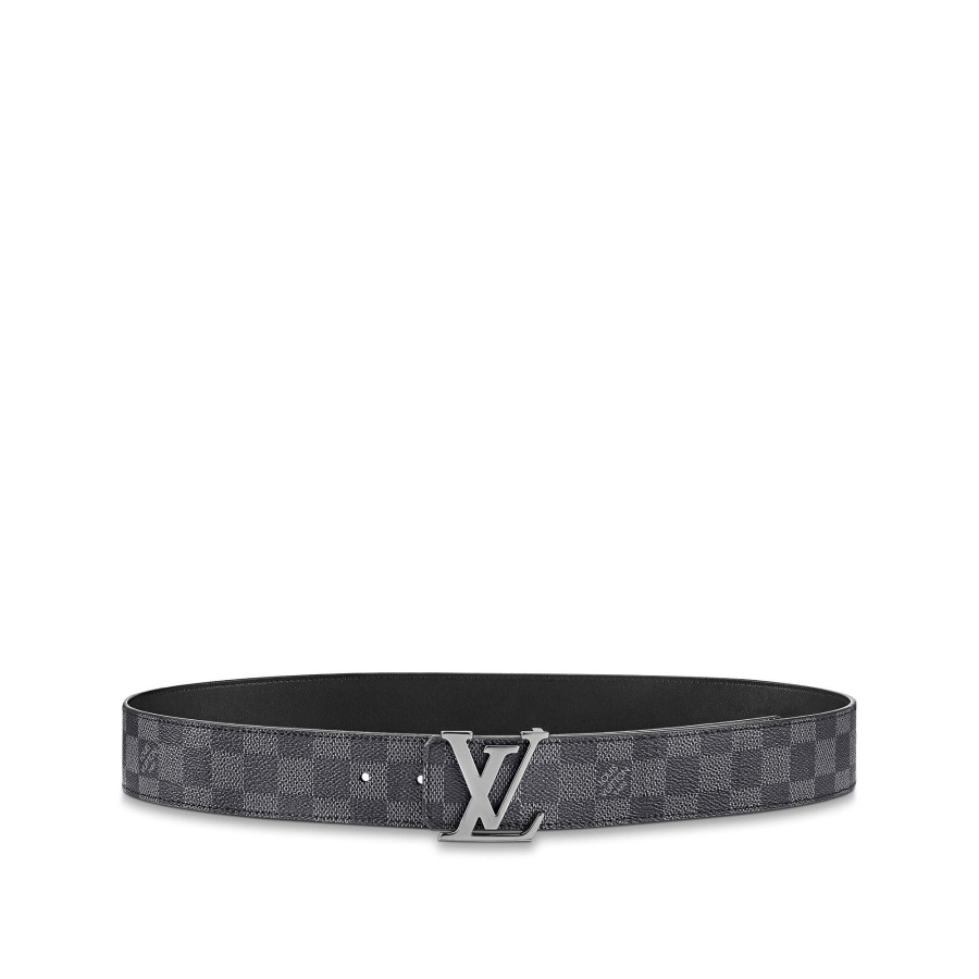 Hombre Louis Vuitton Cinturones | Cinturon Reversible Lv Initiales De 4 Cm Graphite