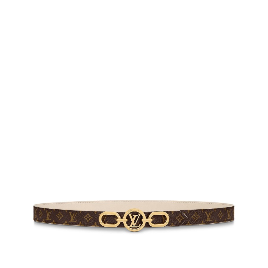 Mujer Louis Vuitton Cinturones | Cinturon Reversible Lv Circle Prime De 2 Cm Crema