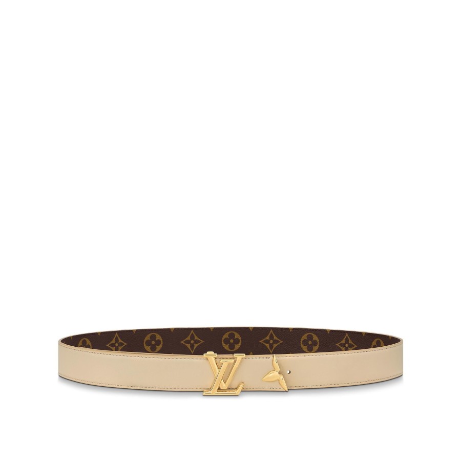 Mujer Louis Vuitton Cinturones | Cinturon Reversible Pretty Lv De 3 Cm Beige