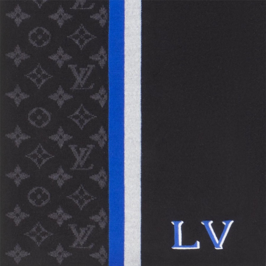 Hombre Louis Vuitton Bufandas | Bufanda Lv Varsity Negro