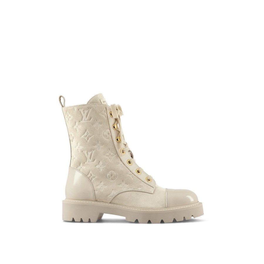 Mujer Louis Vuitton Botas Y Botines | Bota Militar Plana Territory Beige