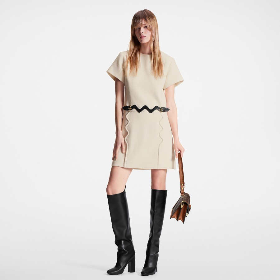 Mujer Louis Vuitton Vestidos | Vestido Acampanado Con Detalle Festoneado