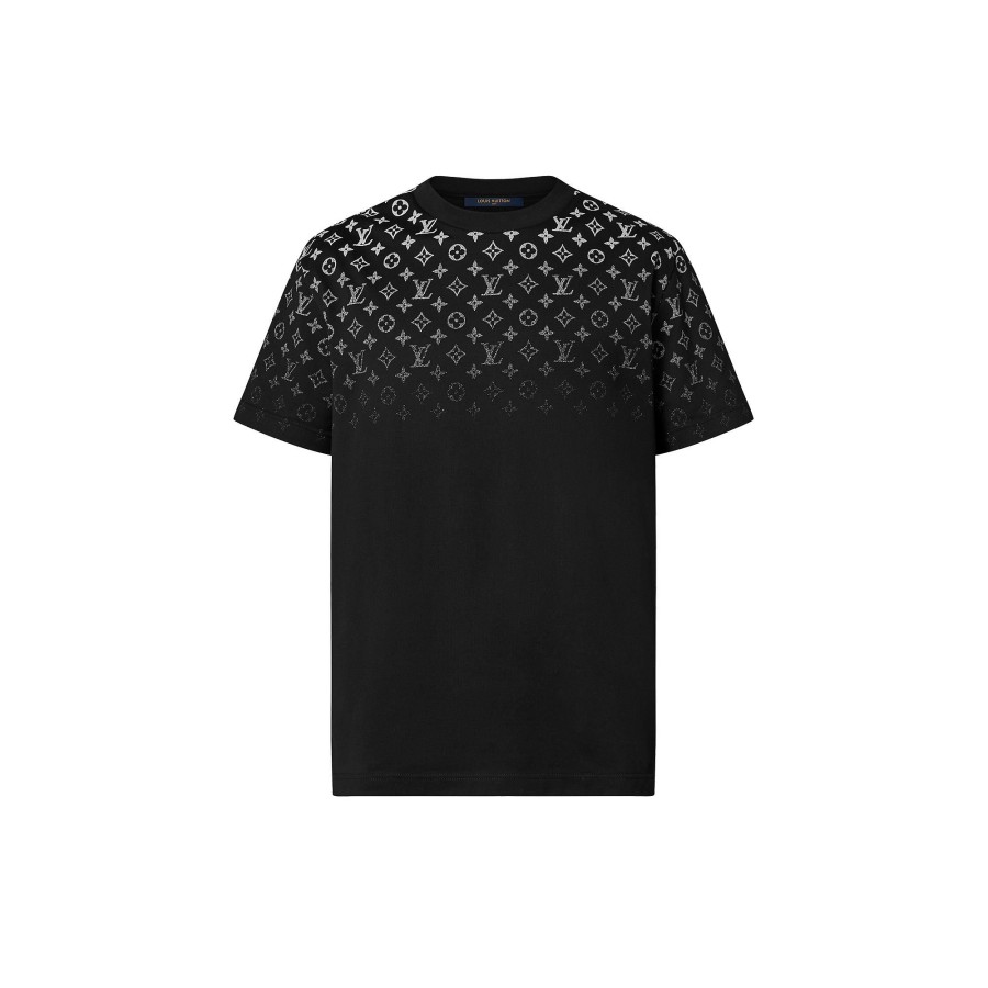 Hombre Louis Vuitton Camisetas Y Polos | Camiseta De Algodon Con Efecto Degradado Blanco/Negro