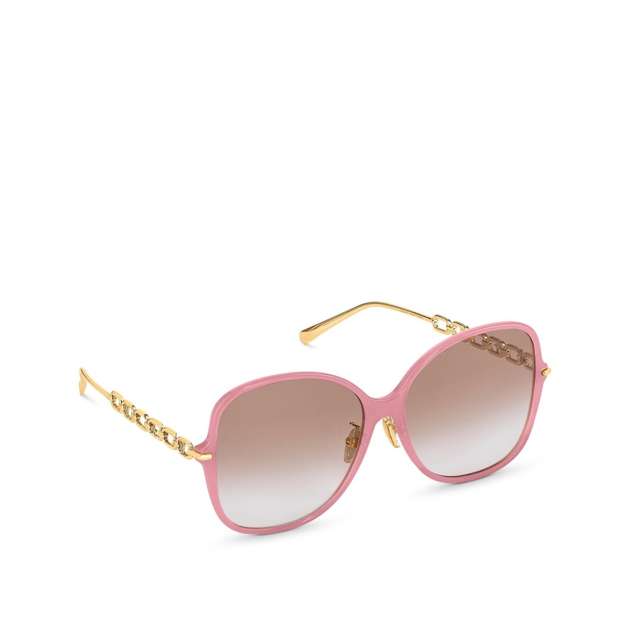 Mujer Louis Vuitton Gafas De Sol | Gafas De Sol My Lv Chain Two Square Rosa