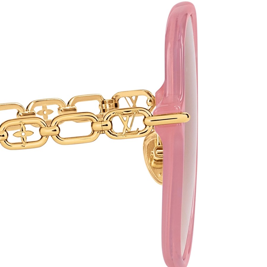 Mujer Louis Vuitton Gafas De Sol | Gafas De Sol My Lv Chain Two Square Rosa