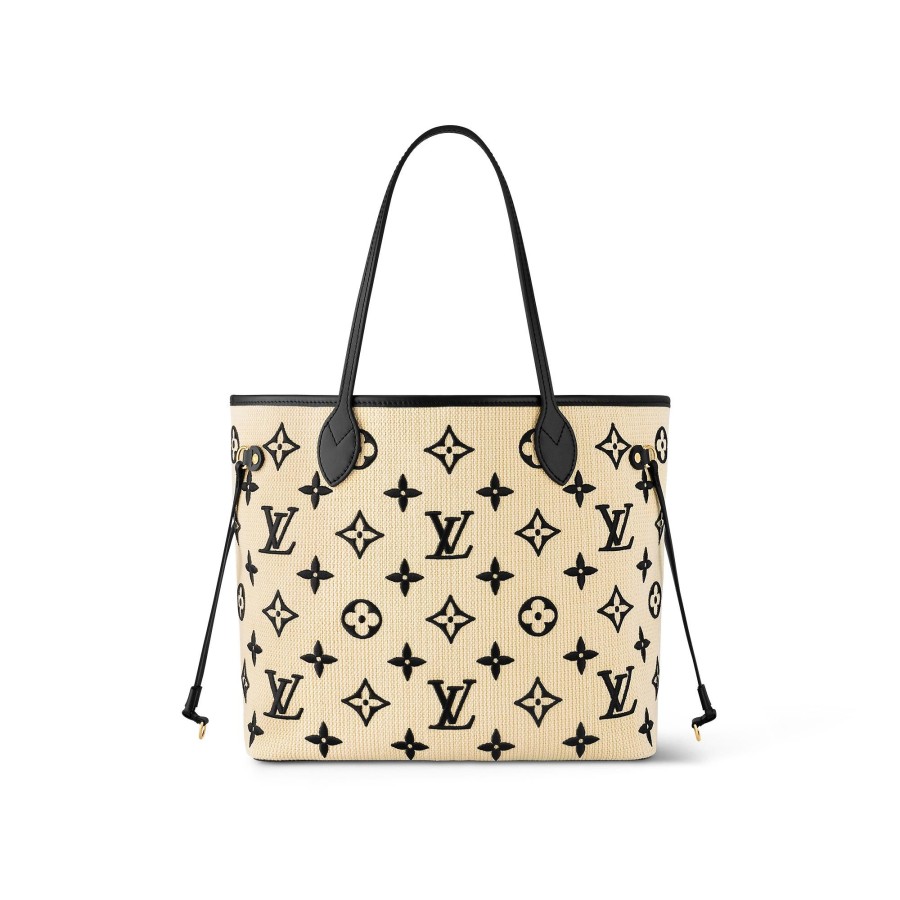 Mujer Louis Vuitton Bolsos Al Hombro Y Cruzados | Bolso Neverfull Mm Beige Y Negro