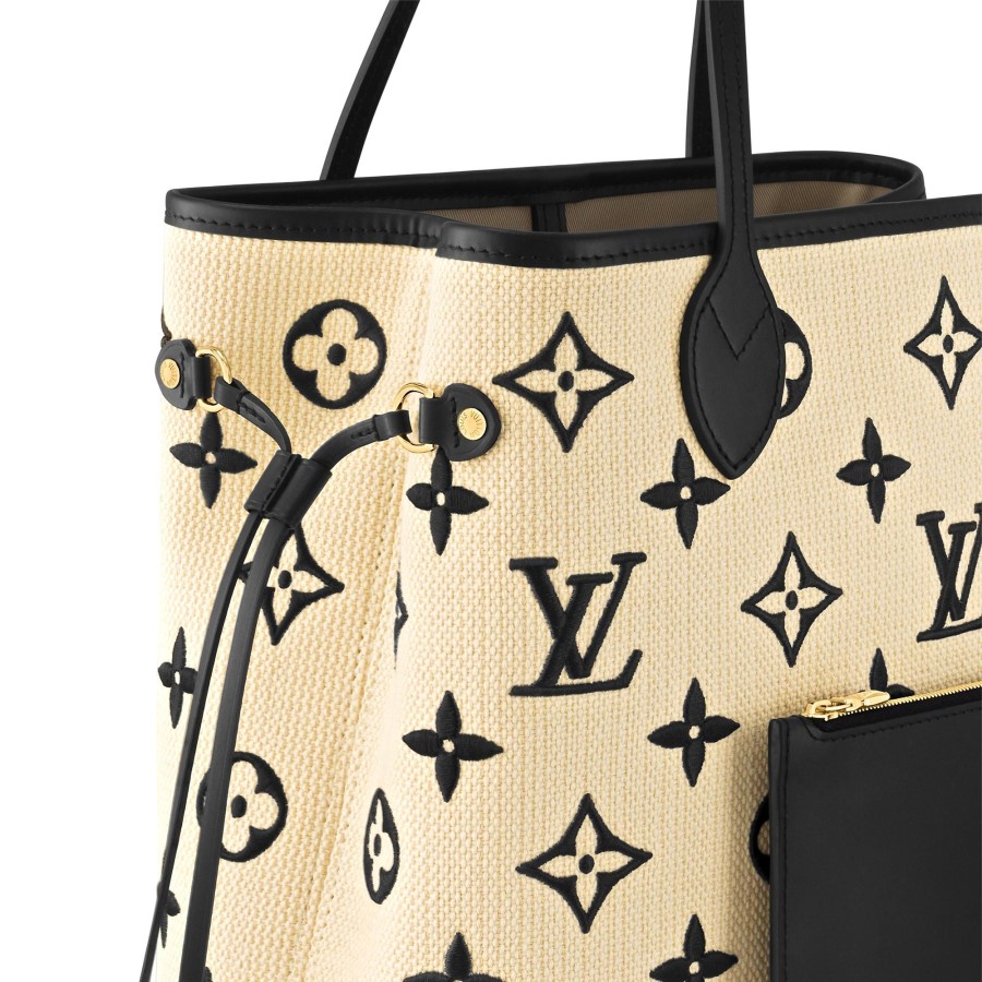 Mujer Louis Vuitton Bolsos Al Hombro Y Cruzados | Bolso Neverfull Mm Beige Y Negro