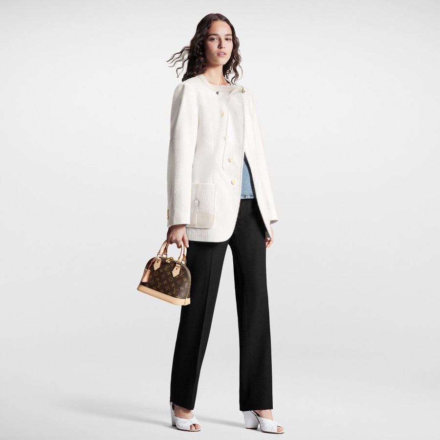 Mujer Louis Vuitton Abrigos Y Chaquetas | Americana Asimetrica Con Detalle En Piel