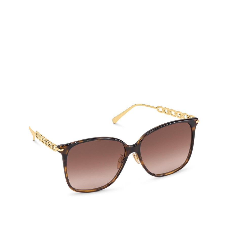 Mujer Louis Vuitton Gafas De Sol | Gafas De Sol My Lv Chain Two Classic Square Havane