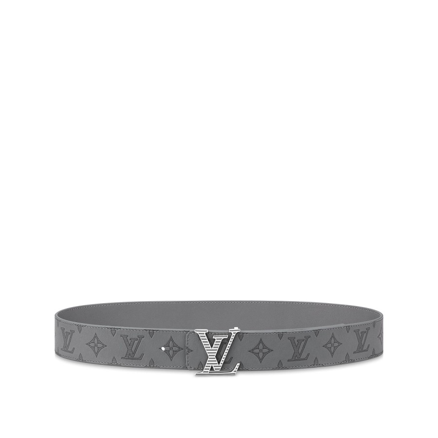 Hombre Louis Vuitton Cinturones | Cinturon Reversible Lv Shadow De 4 Cm Gris