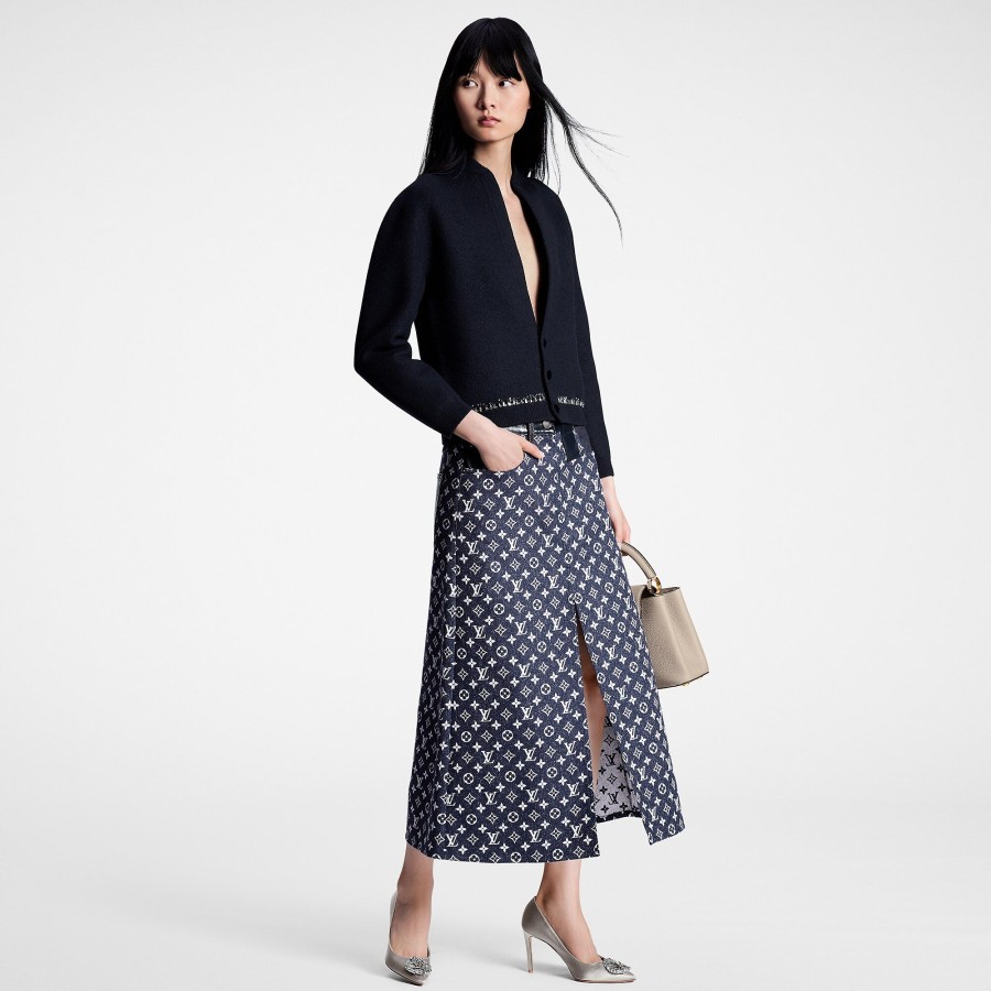 Mujer Louis Vuitton Faldas Y Pantalones Cortos | Falda Vaquera Midi Monogram