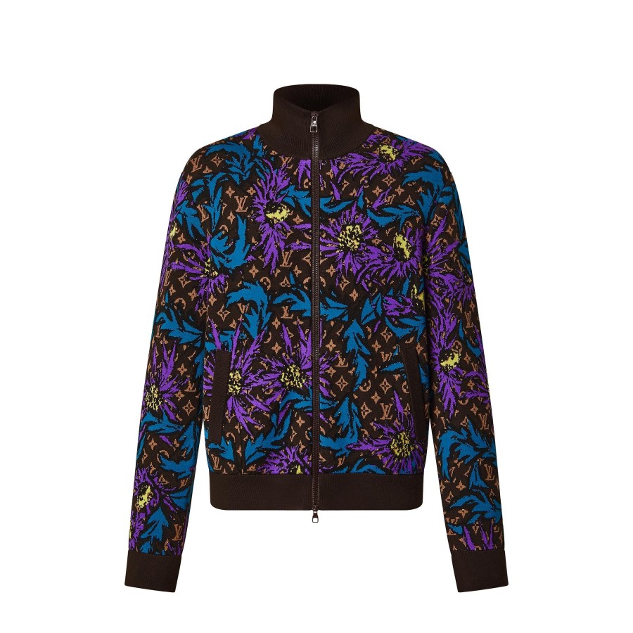 Hombre Louis Vuitton Punto Y Sudaderas | Chaqueta Monogram Thistle Con Cremallera