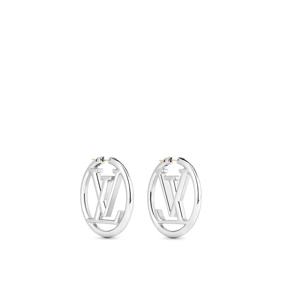 Mujer Louis Vuitton Pendientes | Pendientes De Aro Louise Gm Palladium