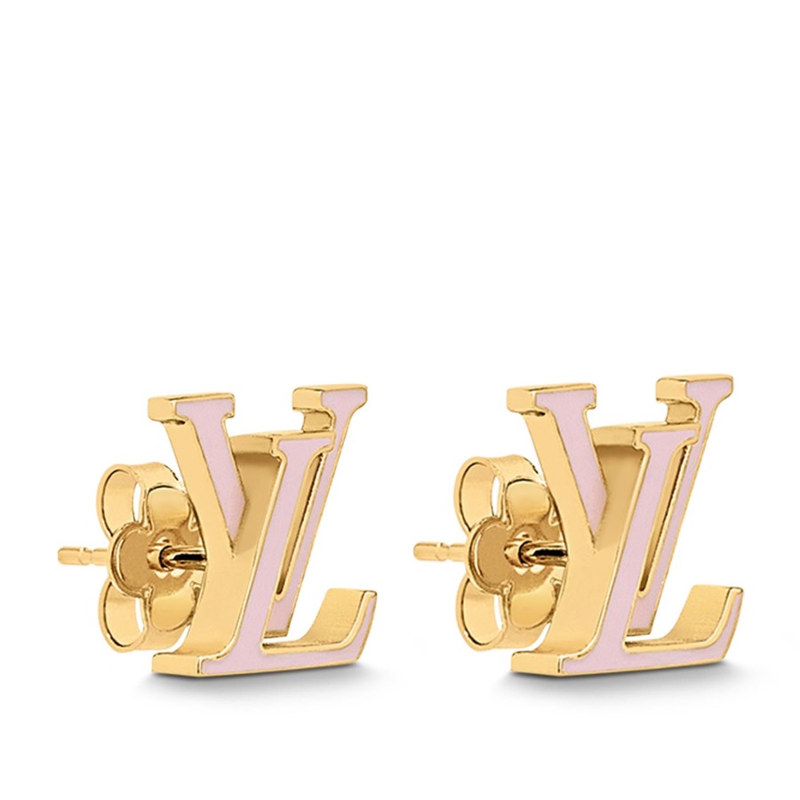 Mujer Louis Vuitton Pendientes | Pendientes De Esmalte Lv Iconic Rosa