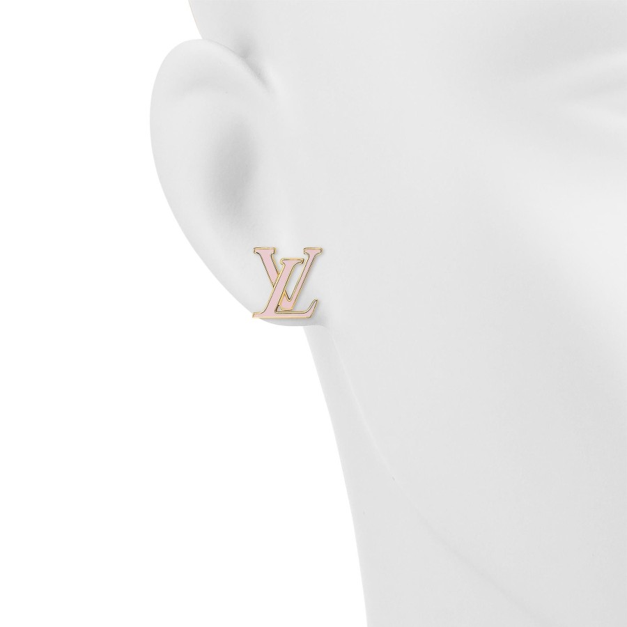 Mujer Louis Vuitton Pendientes | Pendientes De Esmalte Lv Iconic Rosa