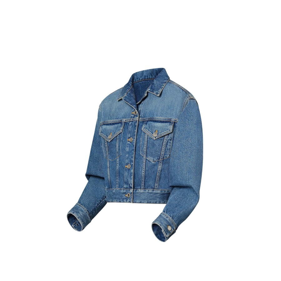 Mujer Louis Vuitton Denim | Lv X Yk Chaqueta Vaquera Corta