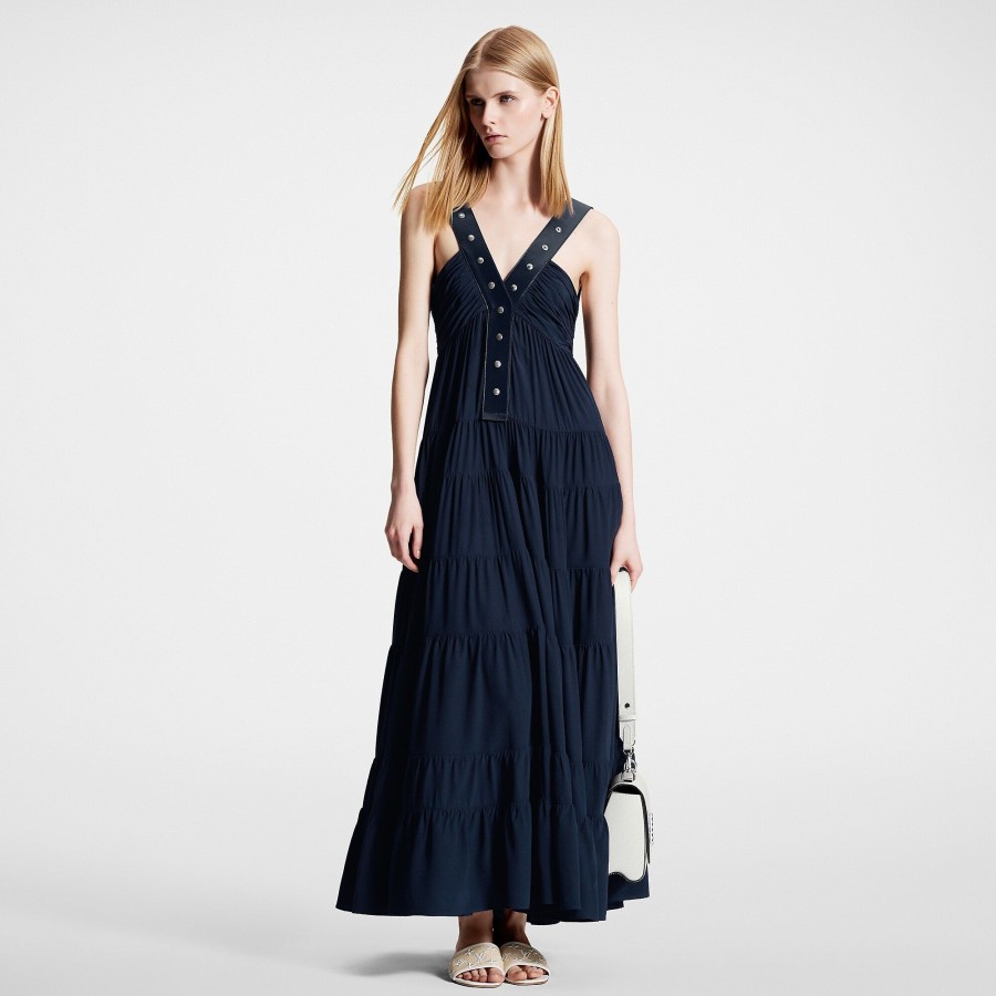 Mujer Louis Vuitton Vestidos | Vestido De Tirantes Con Botones De Corchete