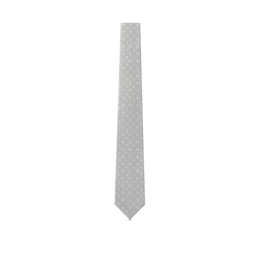 Hombre Louis Vuitton Corbatas Y Panuelos | Corbata Monogram Shadow Gris Clair