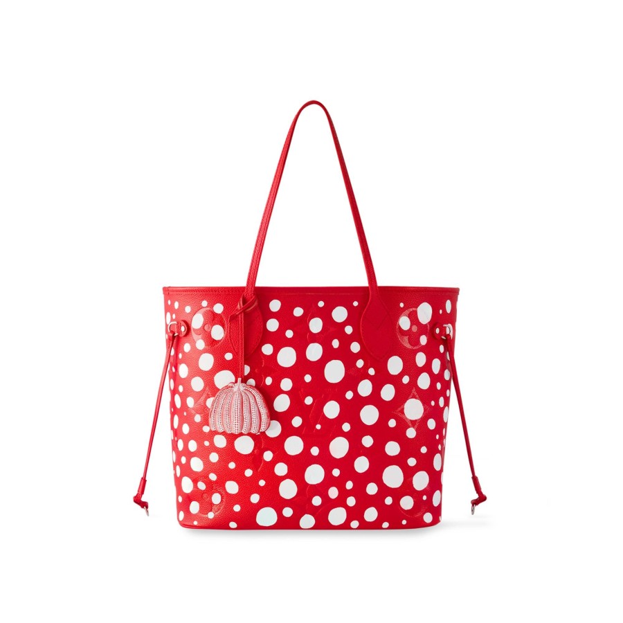 Mujer Louis Vuitton Bolsos Tote | Lv X Yk Bolso Neverfull Mm Rouge Blanc