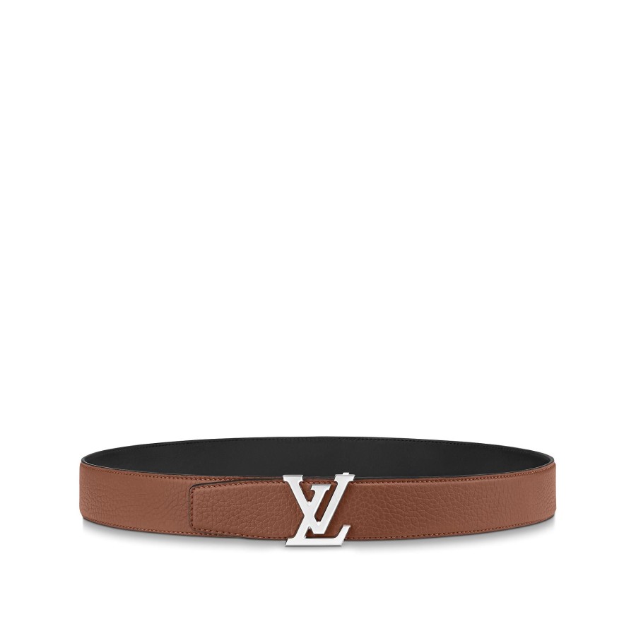 Hombre Louis Vuitton Cinturones | Cinturon Reversible Lv Heritage De 3,5 Cm Cognac