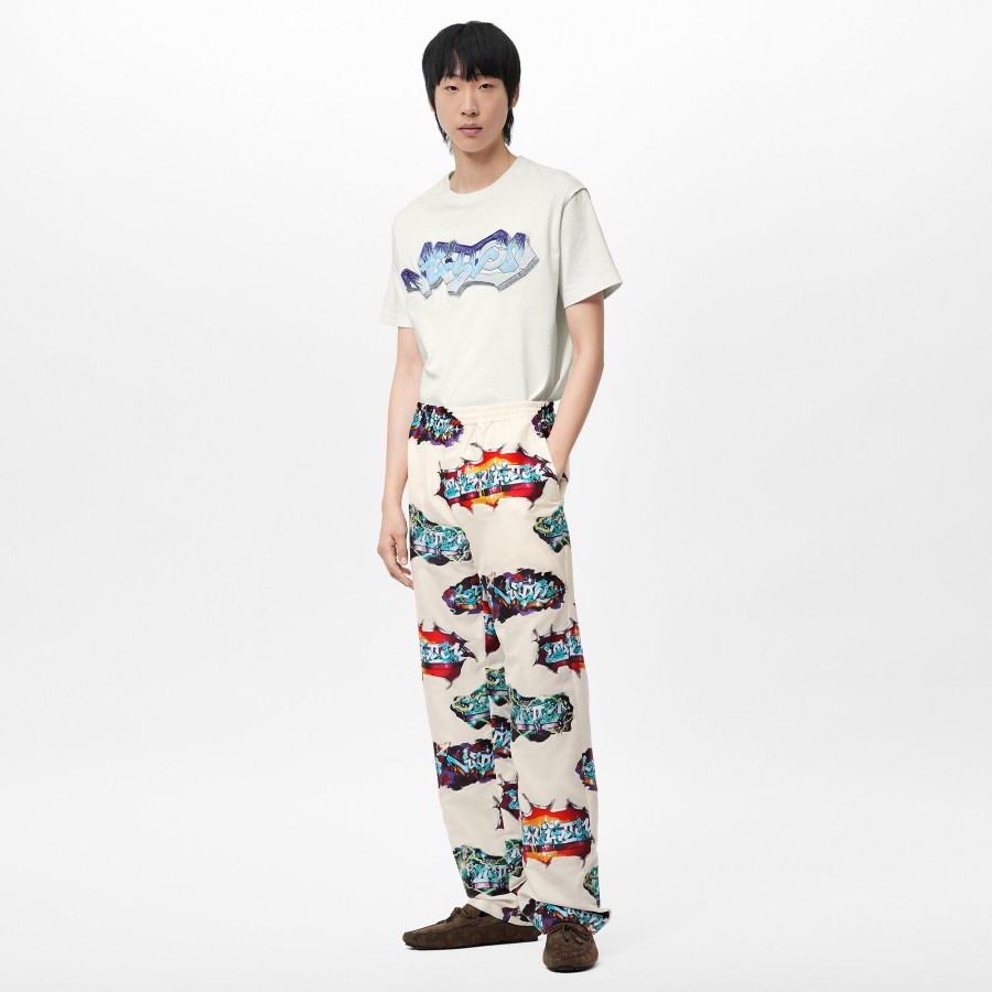 Hombre Louis Vuitton Pantalones | Pantalon Tipo Pijama Lv Graffiti