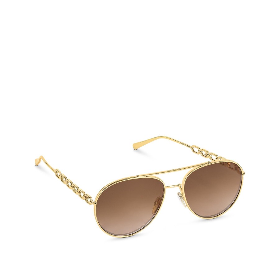 Mujer Louis Vuitton Gafas De Sol | Gafas De Sol My Lv Chain Pilot