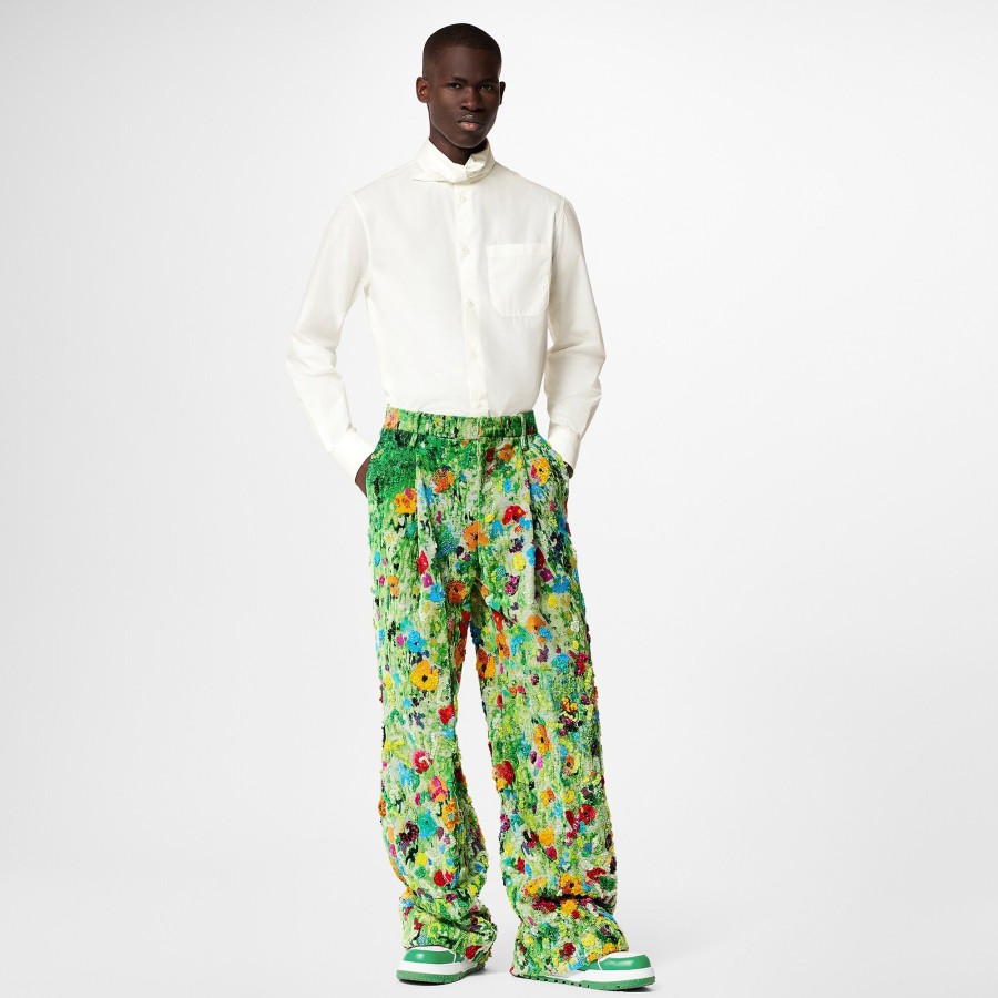 Hombre Louis Vuitton Pantalones | Pantalon Con Pinza Flower Field