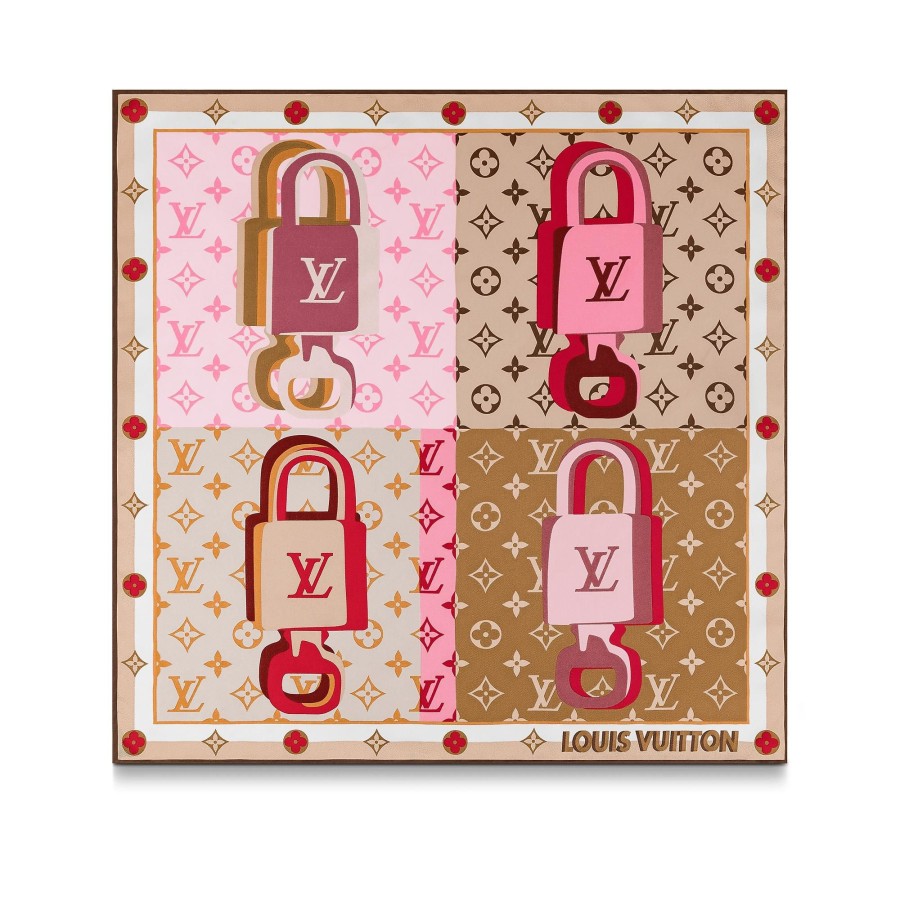 Mujer Louis Vuitton Panuelos De Seda Y Bandanas | Panuelo Lv Unlocked 45 Marron