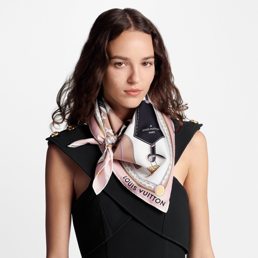 Mujer Louis Vuitton Panuelos De Seda Y Bandanas | Panuelo Tag Me 90 Negro