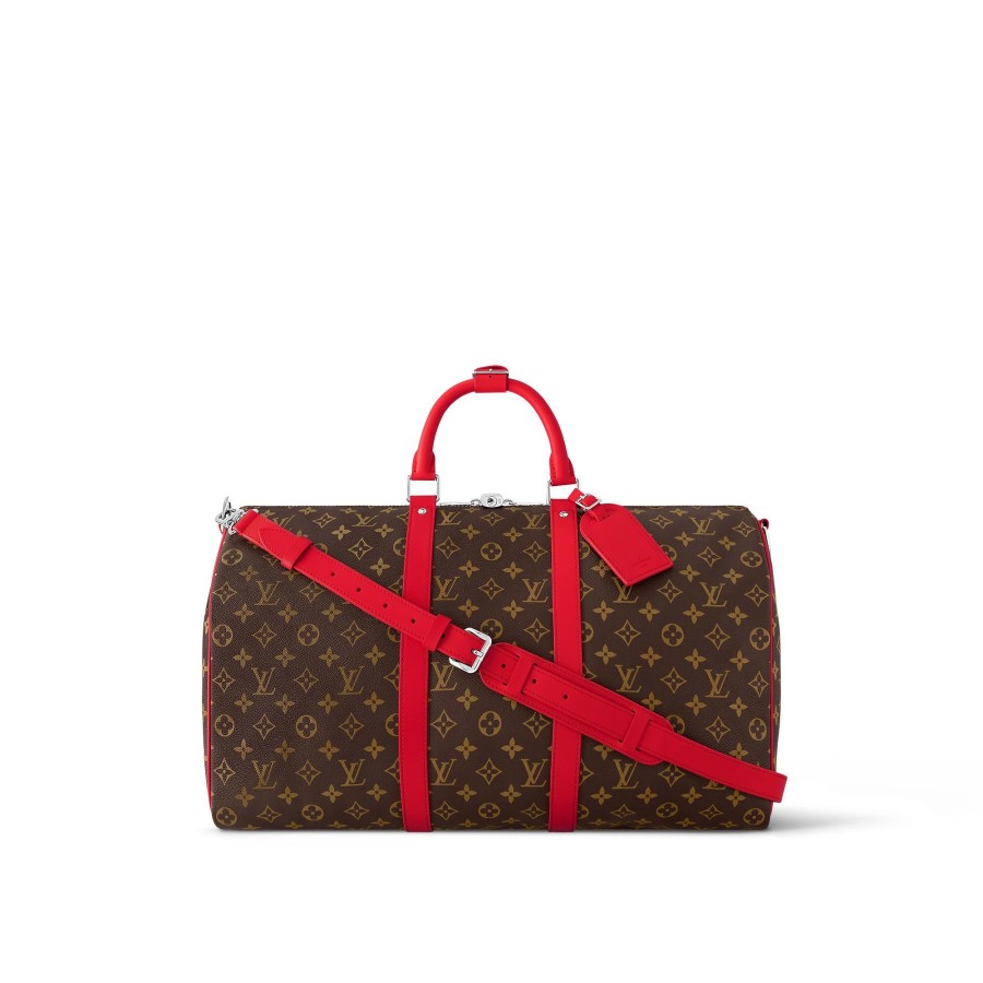 Mujer Louis Vuitton Bolsas De Viaje | Bolsa De Viaje Keepall 50 Con Bandolera Rojo