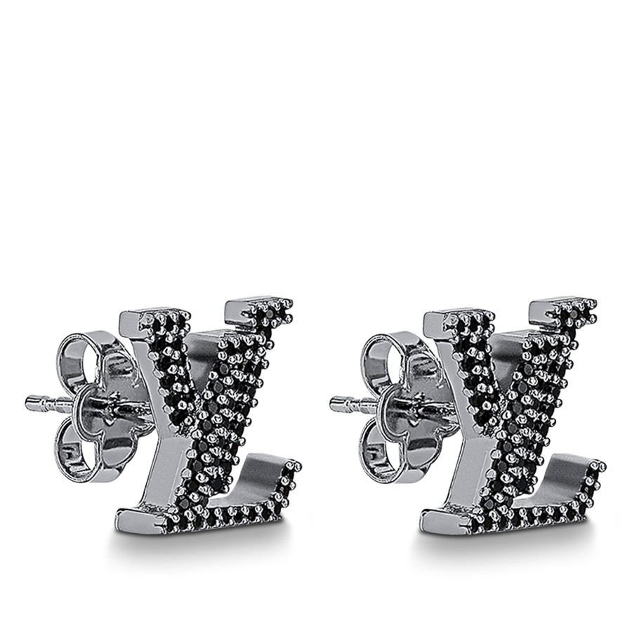 Mujer Louis Vuitton Pendientes | Pendientes Lv Iconic Jet Black Noir