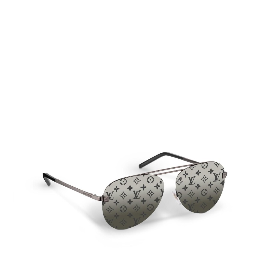 Hombre Louis Vuitton Gafas De Sol | Gafas De Sol Clockwise Dark Gun Monogram