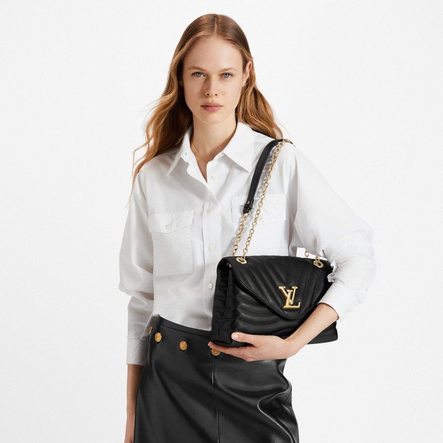 Mujer Louis Vuitton Seleccion De Bolsos En Piel | Bolso New Wave Gm Con Cadena Negro