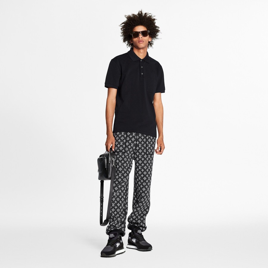 Hombre Louis Vuitton Camisetas Y Polos | Polo Damier Con Bolsillo Noir