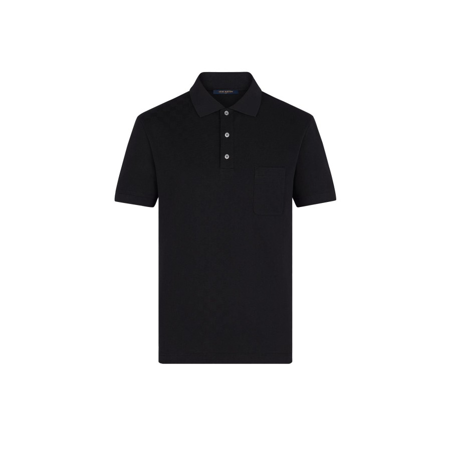 Hombre Louis Vuitton Camisetas Y Polos | Polo Damier Con Bolsillo Noir