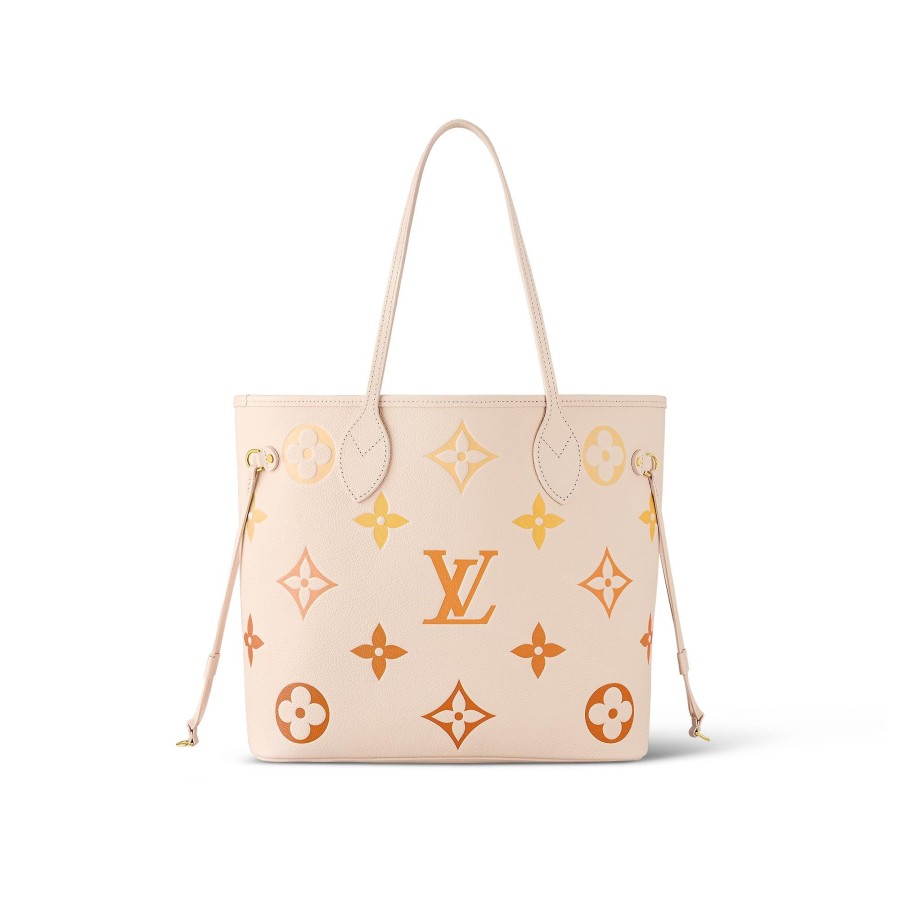 Mujer Louis Vuitton Bolsos Al Hombro Y Cruzados | Bolso Neverfull Mm Beige Clair