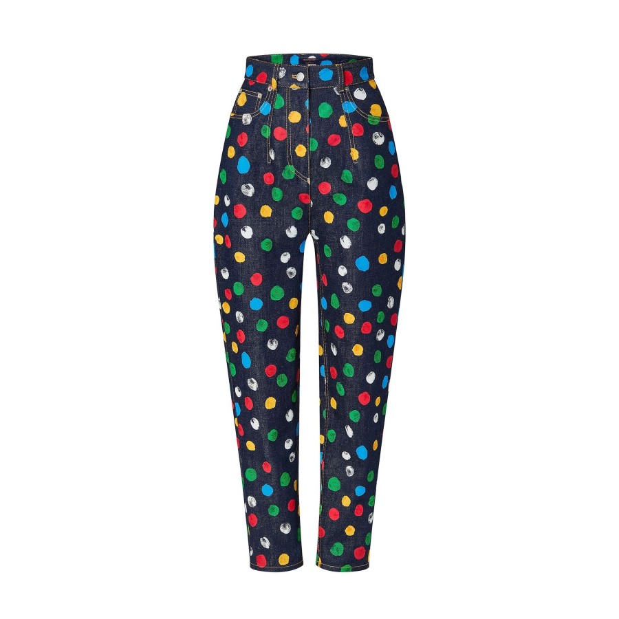 Mujer Louis Vuitton Pantalones | Lv X Yk Vaqueros Painted Dots