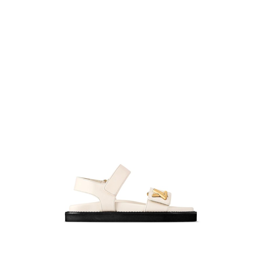 Mujer Louis Vuitton Sandalias Y Alpargatas | Sandalia Plana Lv Sunset Comfort Ivory