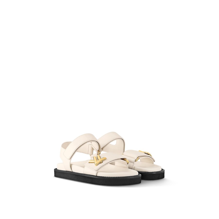 Mujer Louis Vuitton Sandalias Y Alpargatas | Sandalia Plana Lv Sunset Comfort Ivory