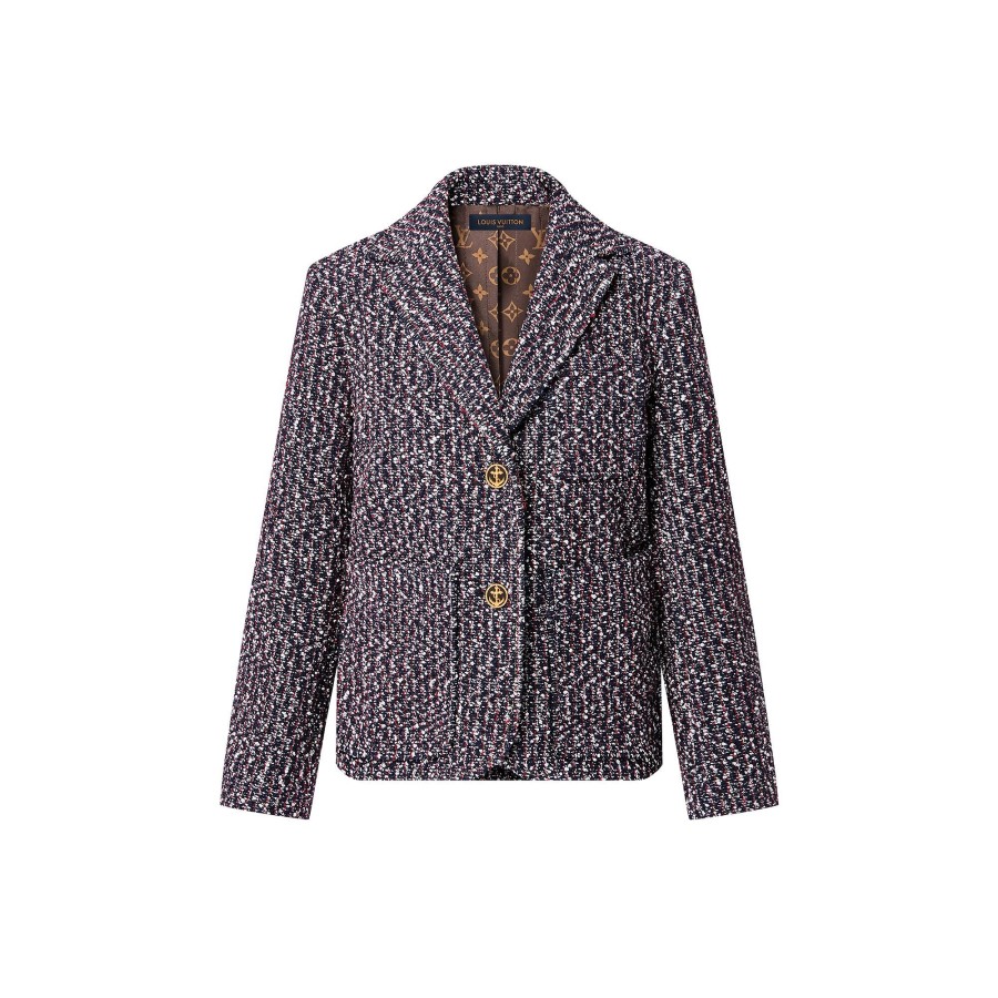 Mujer Louis Vuitton Abrigos Y Chaquetas | Americana De Tweed En Mezcla De Lana Rizada