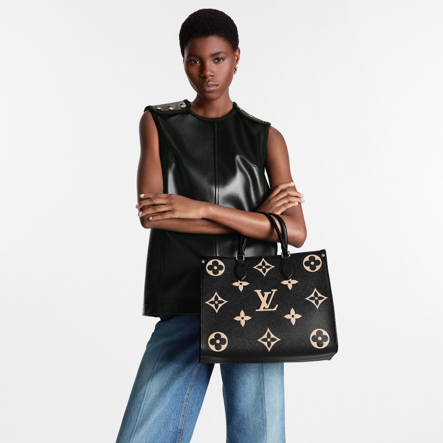 Mujer Louis Vuitton Seleccion De Bolsos En Piel | Bolso Onthego Mm Negro/Beige