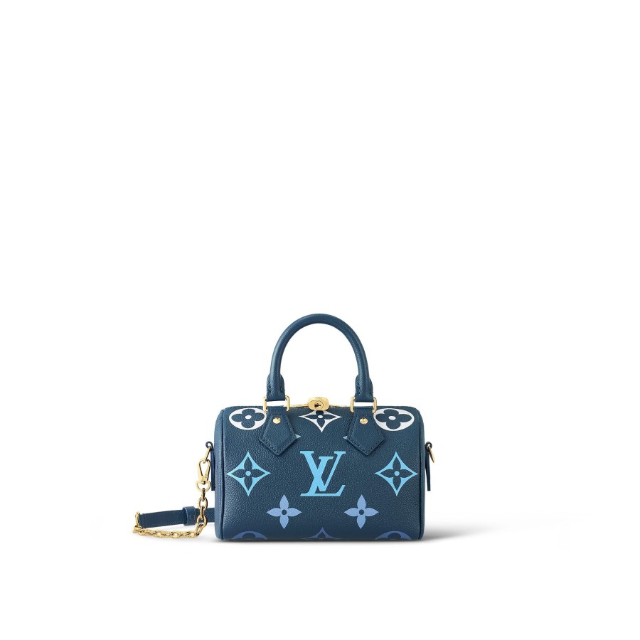 Mujer Louis Vuitton Bolsos Con Cadena Y Clutches | Bolso Speedy 20 Con Bandolera Azul