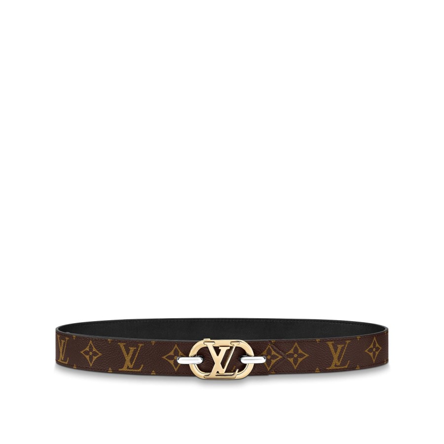 Mujer Louis Vuitton Cinturones | Cinturon Reversible Everyday Chain Lv De 3 Cm