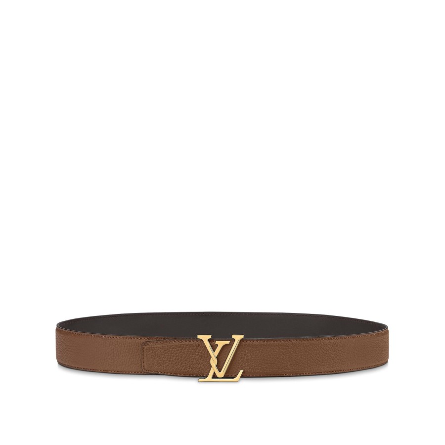 Hombre Louis Vuitton Cinturones | Cinturon Reversible Lv Attract De 3,5 Cm Tabac