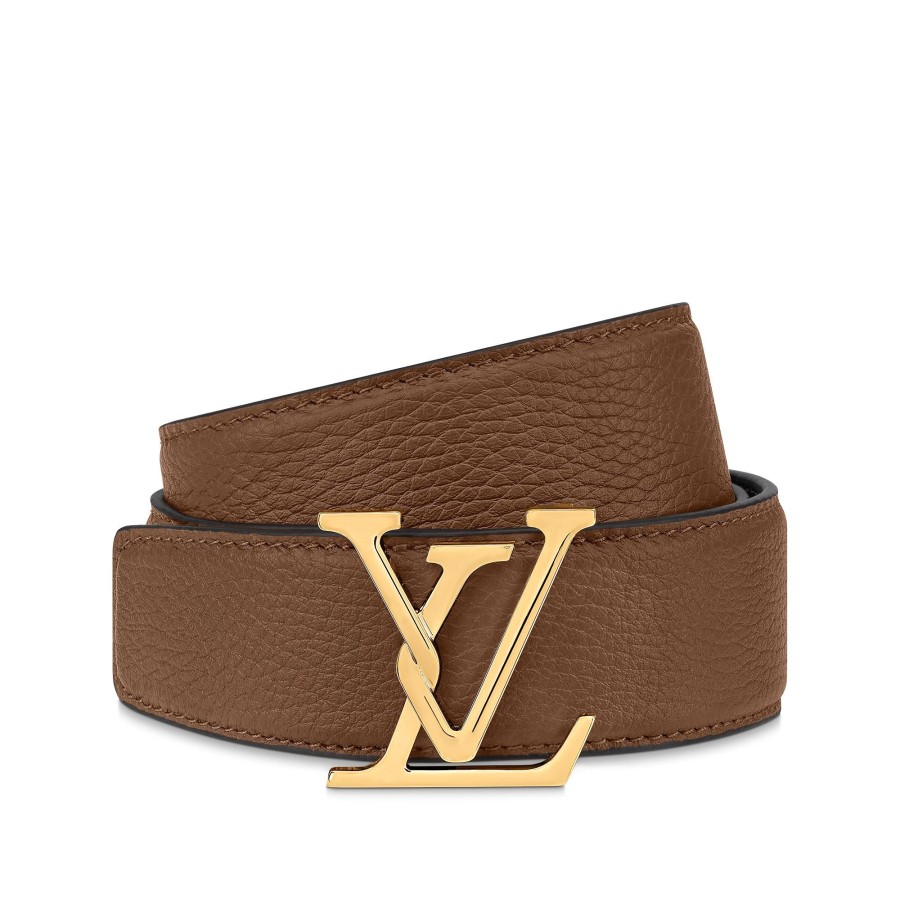 Hombre Louis Vuitton Cinturones | Cinturon Reversible Lv Attract De 3,5 Cm Tabac