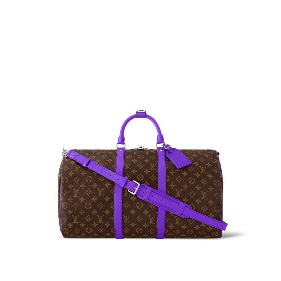 Mujer Louis Vuitton Bolsas De Viaje | Bolsa De Viaje Keepall 50 Con Bandolera Violeta