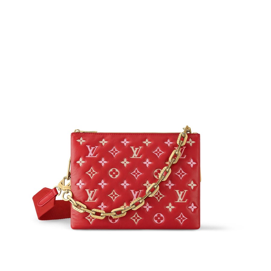 Mujer Louis Vuitton Bolsos Con Cadena Y Clutches | Bolso Coussin Pm Rojo