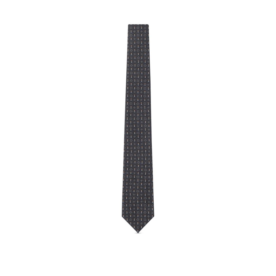 Hombre Louis Vuitton Corbatas Y Panuelos | Corbata Monogram Double Dots Gris